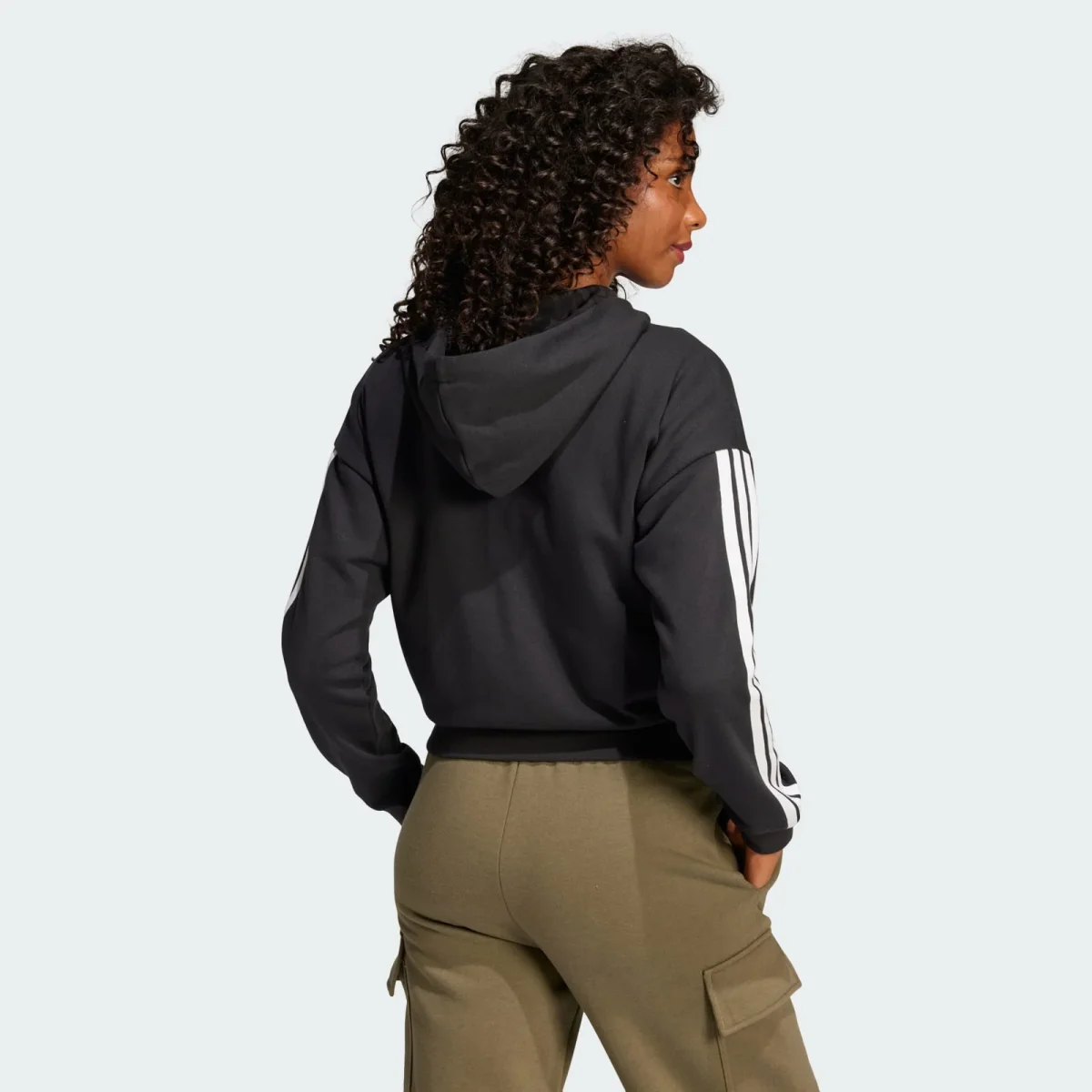 Felpa con cappuccio Essentials 3-Stripes French Terry Full-Zip - immagine 4